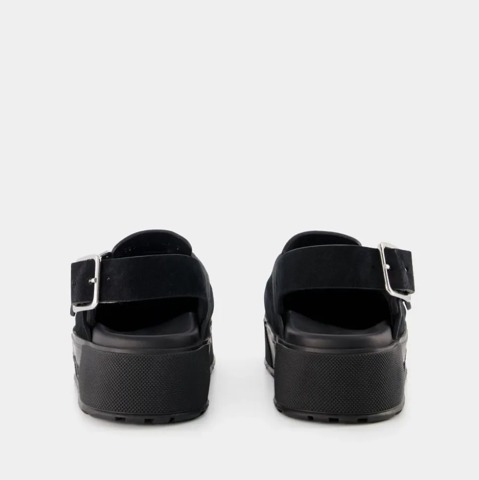Mount Slick Sandaler - Svart/Sølv Lær