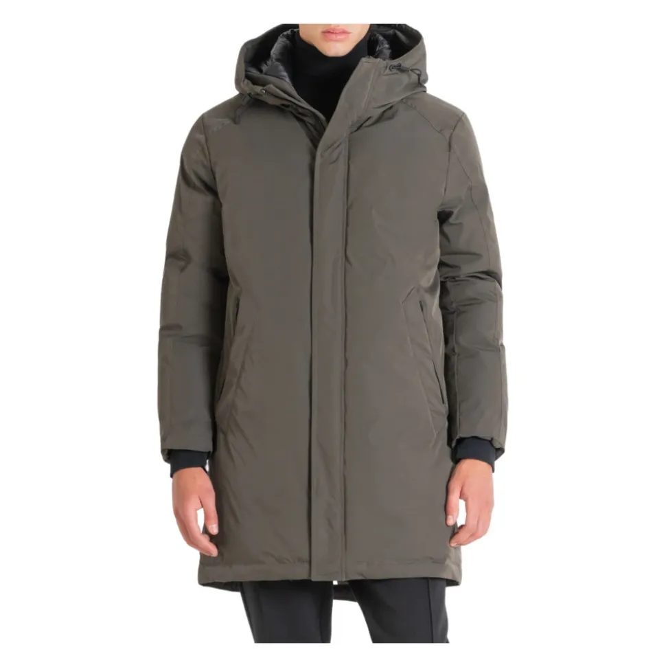 Mørk Grønn Frakk Regular Fit