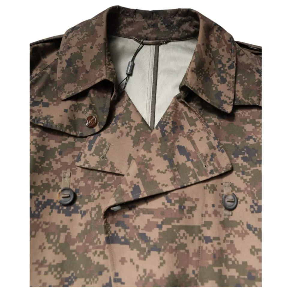 Multifarget Camouflage Trenchcoat Jakke