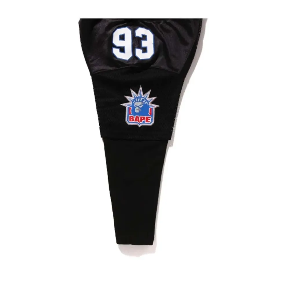 Multi Logo Layered Sleeves Relaxed Fit Football Jersey