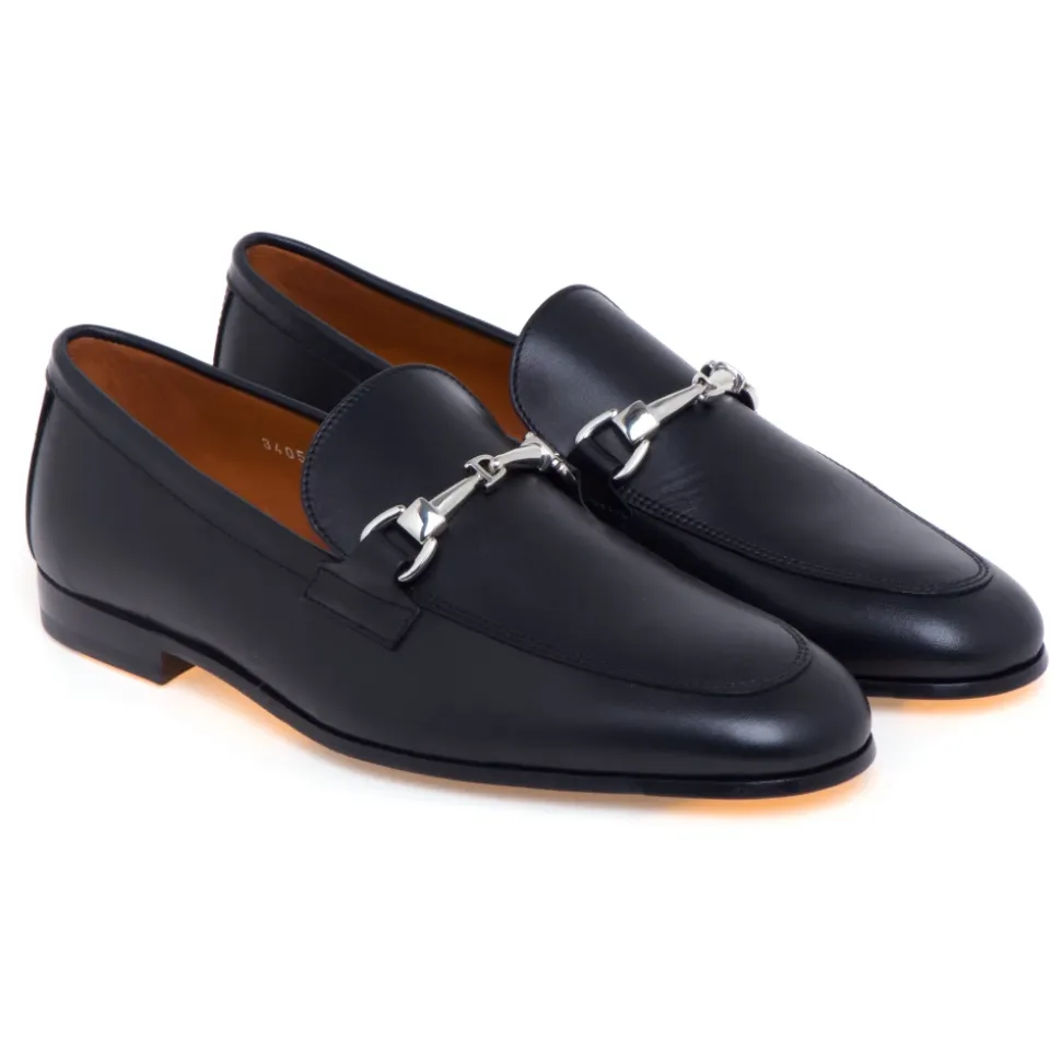 Nappa-skinn loafers med metallbit