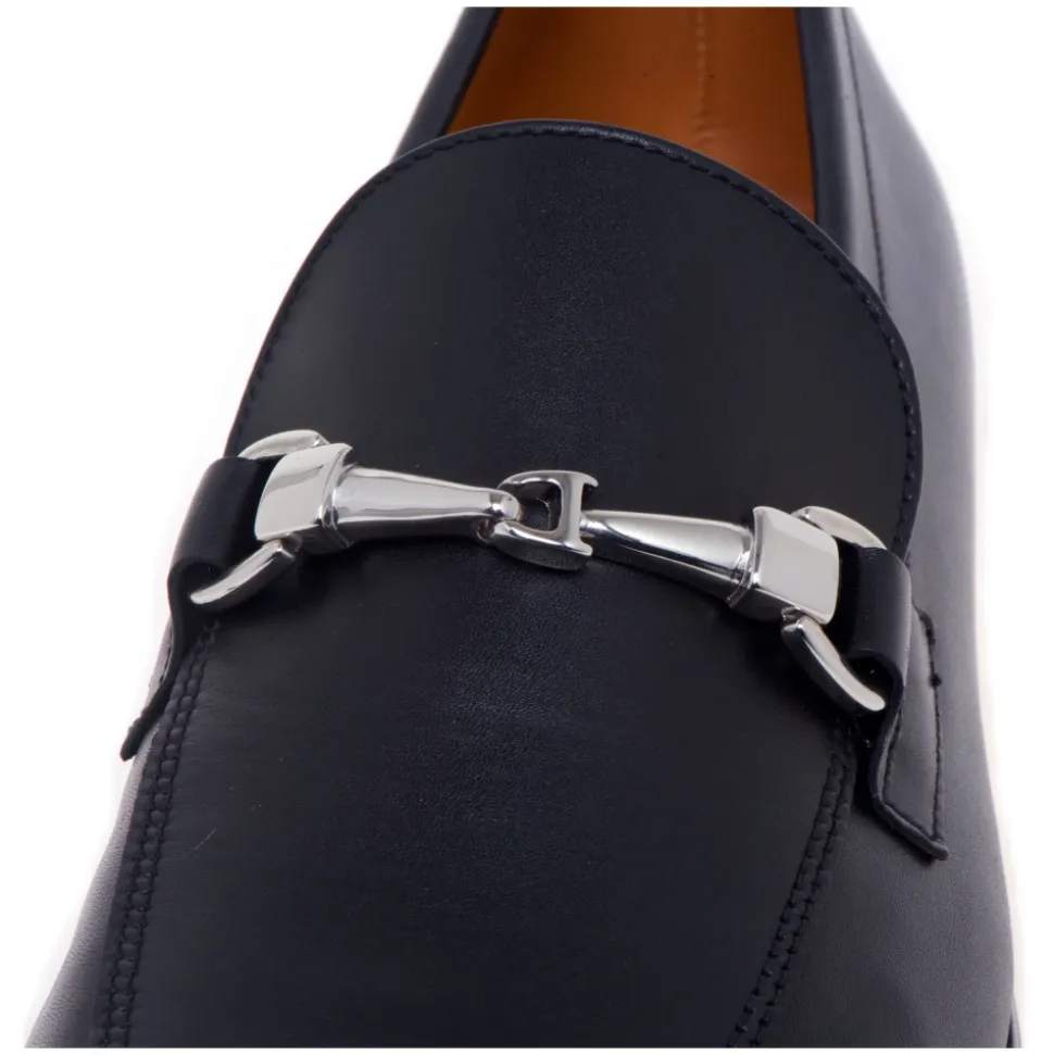 Nappa-skinn loafers med metallbit