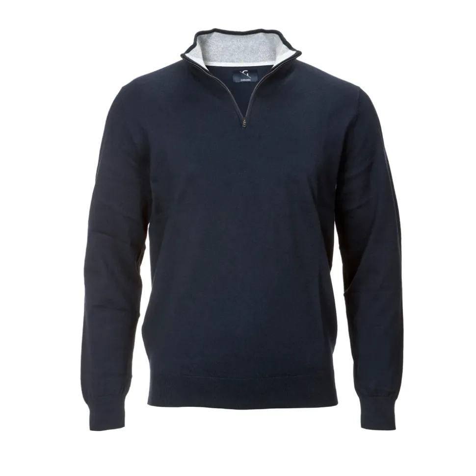 Navy Zip Sweater Stilig Komfortabel