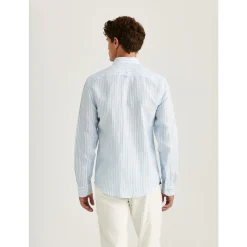 no color Morris Douglas Linen Stripe Shirt Skjorte