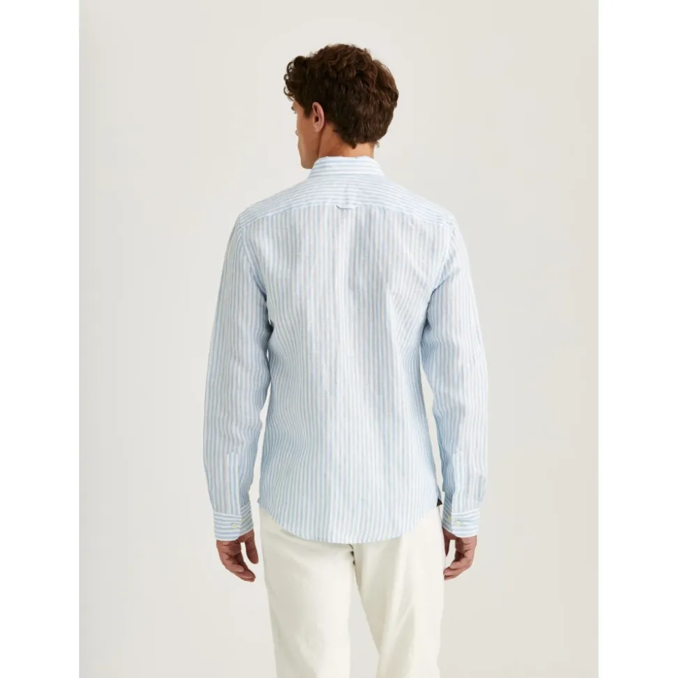 no color Morris Douglas Linen Stripe Shirt Skjorte