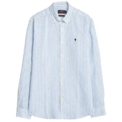 no color Morris Douglas Linen Stripe Shirt Skjorte