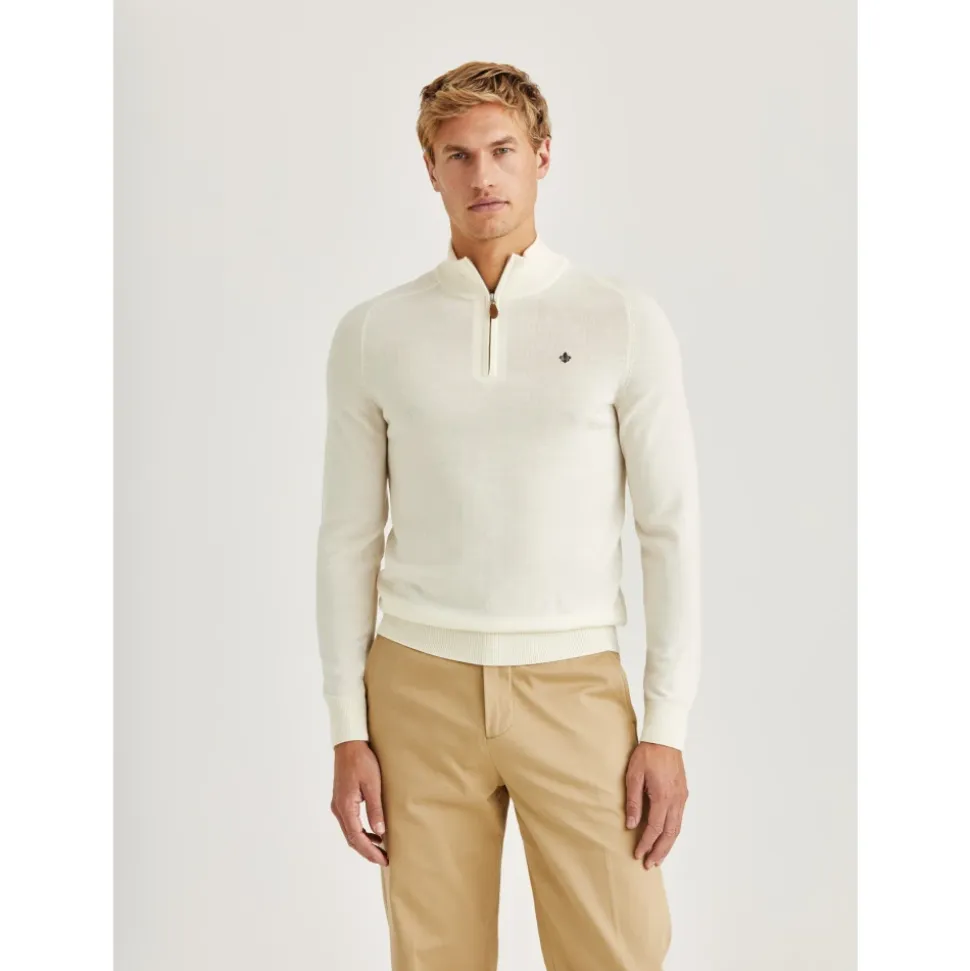 Off-White Morris Merino John Zip Genser