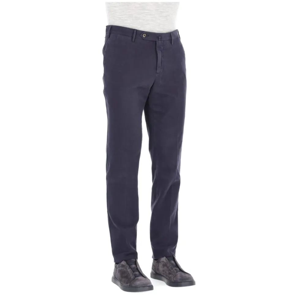 Pantalone in cotone micro struttura Slim fit