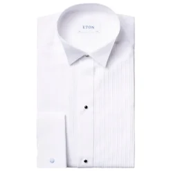 Plissé Wing Collar Smoking Slim Shirt