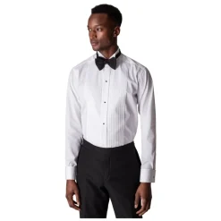 Plissé Wing Collar Smoking Slim Shirt