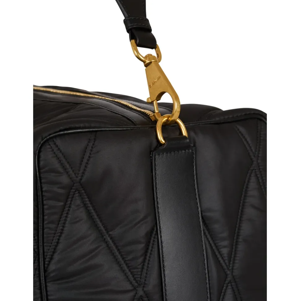 Quiltet nylon reiseveske med diamantmotiv