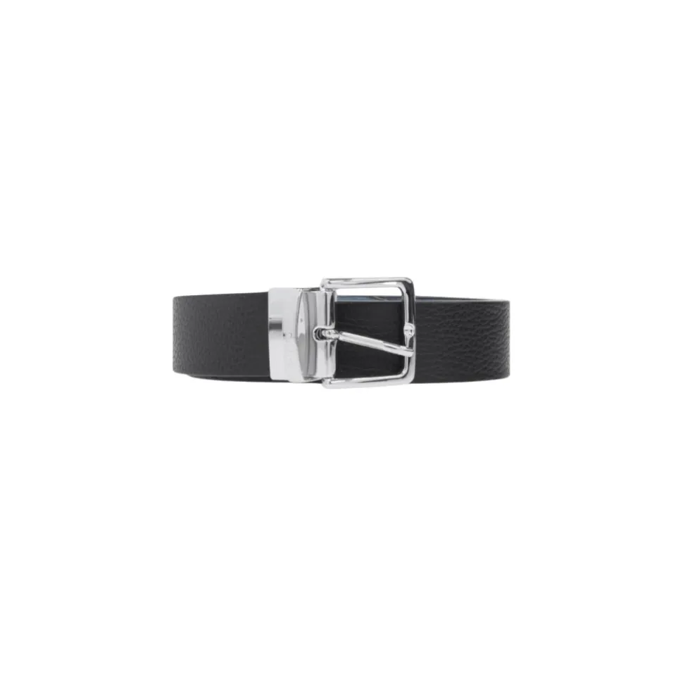 Reversibelt Belte i Lær med Emalje Spenne