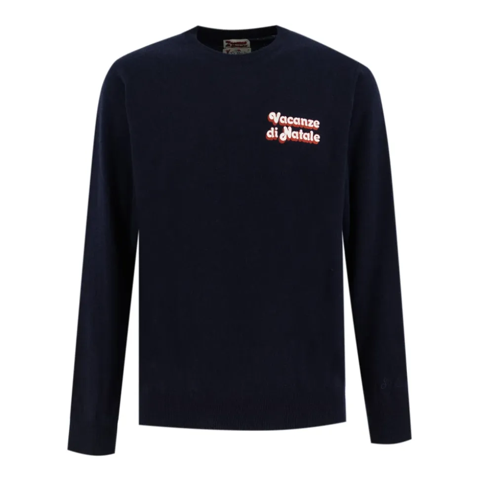 Ribbestrikket Genser med Brodert Logo
