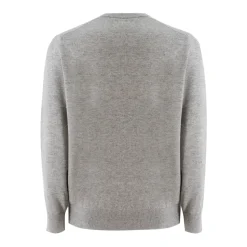 Ribbestrikket Genser med Brodert Logo