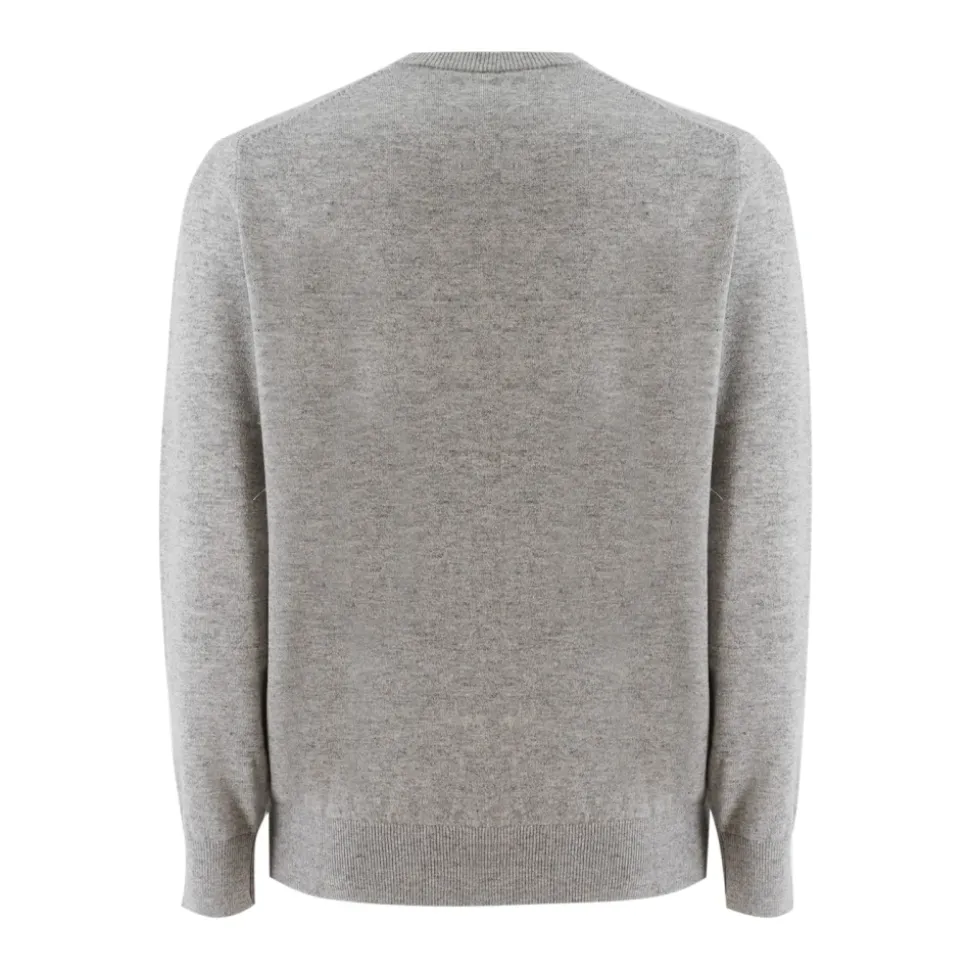 Ribbestrikket Genser med Brodert Logo