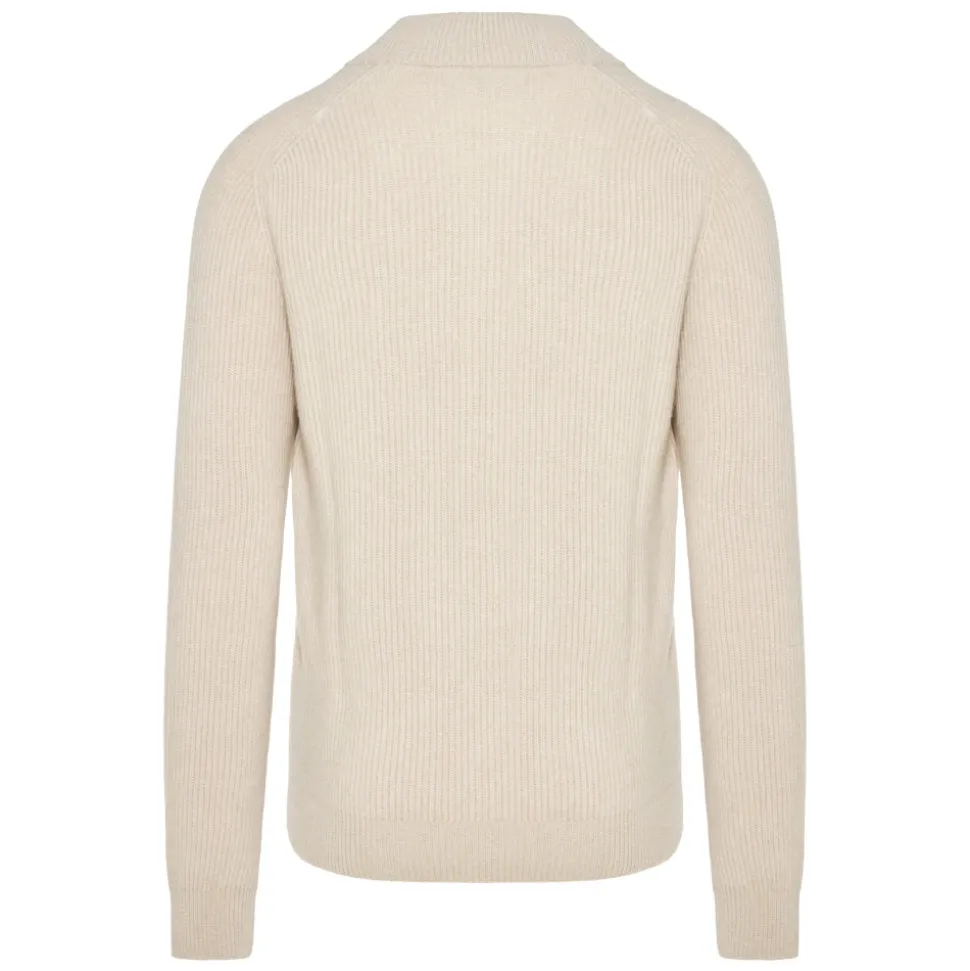 Ribbestrikket kasjmir cardigan