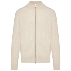 Ribbestrikket kasjmir cardigan
