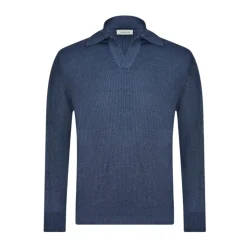 Ribbestrikket polosweater