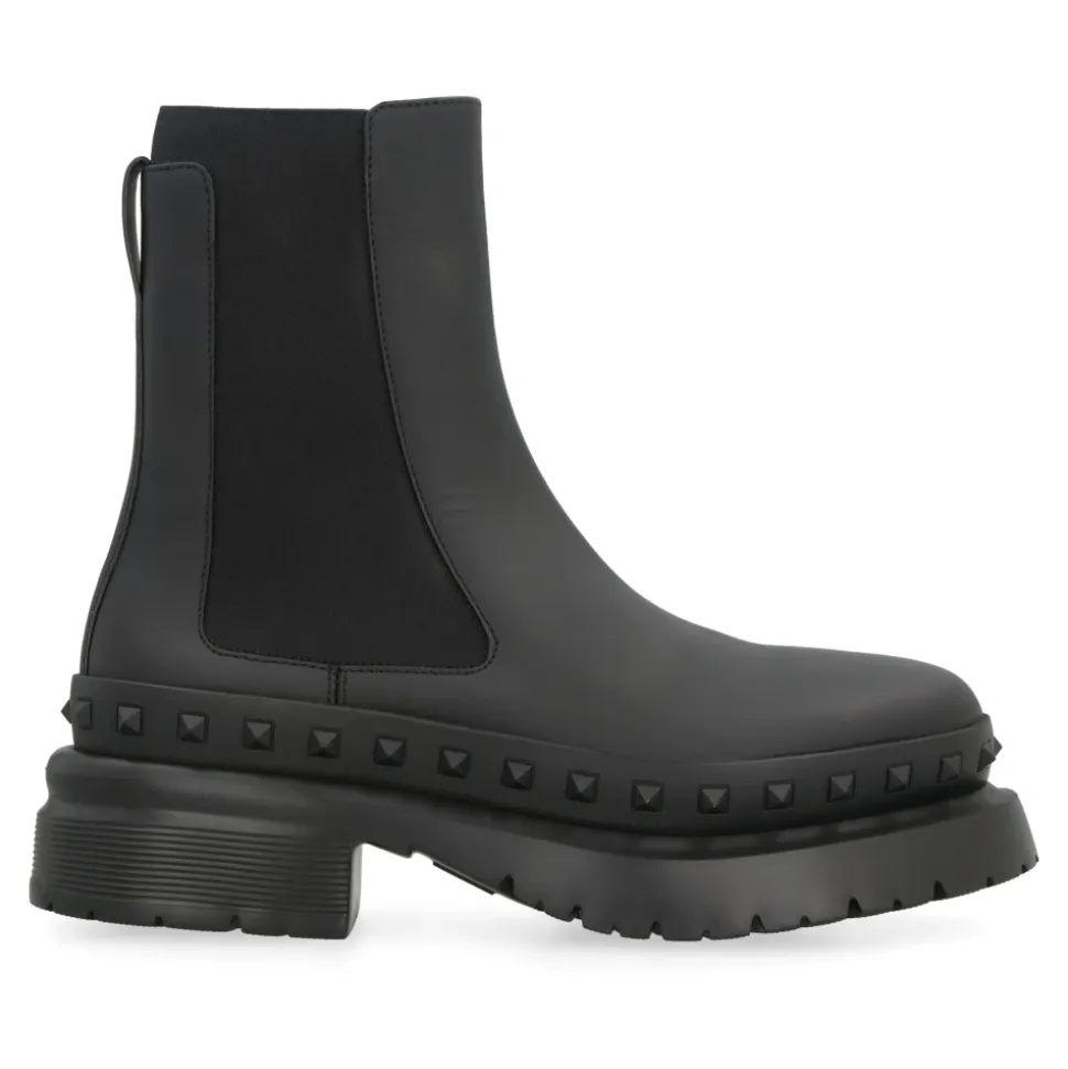 Rockstud M-Way Leather Chelsea Boots