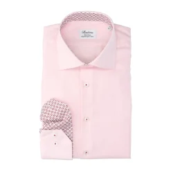 Rosa Houndstooth Kontrastskjorte