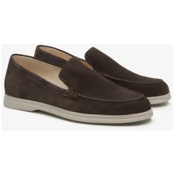 Saddle Brown Velour Slip-On Loafers