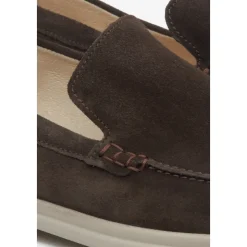 Saddle Brown Velour Slip-On Loafers
