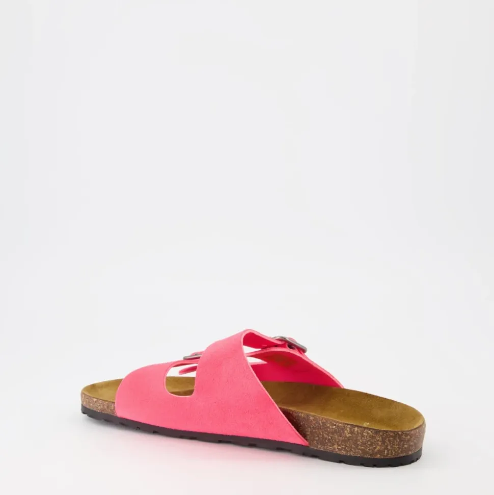 Sandaler i skinn med spennelukning