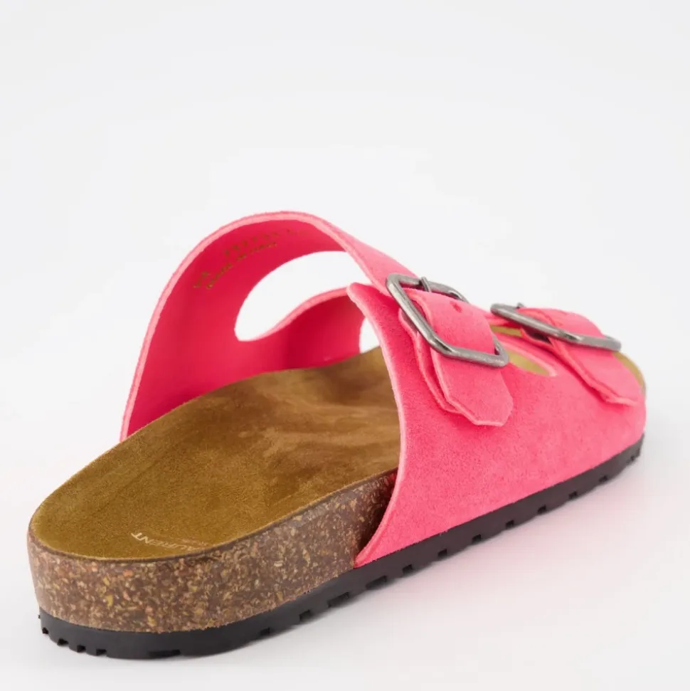 Sandaler i skinn med spennelukning