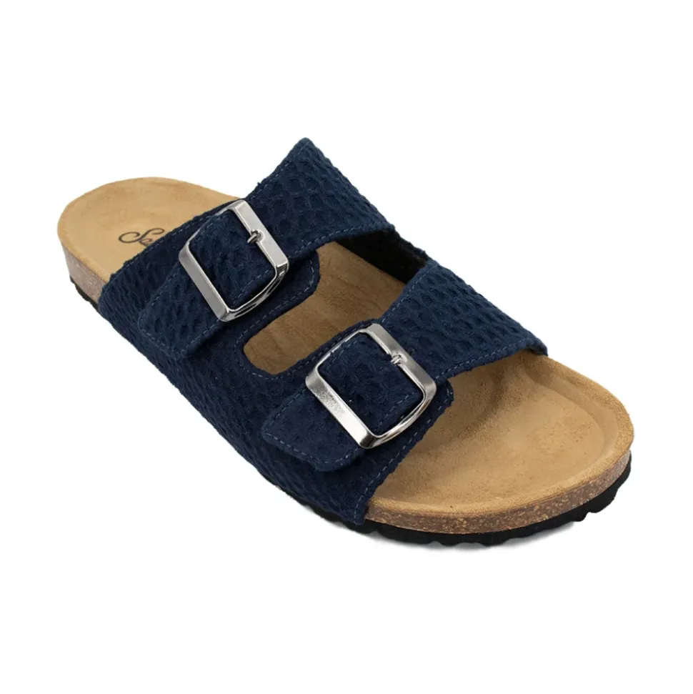 Sandal med korkinnlegg og justerbare remmer