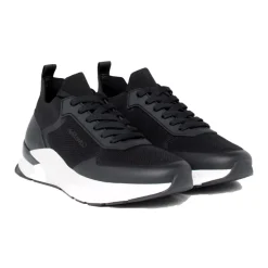 Sko Black Lace-Up Mix Leisure