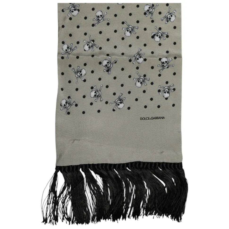Skulls Silk Fringes Foulard