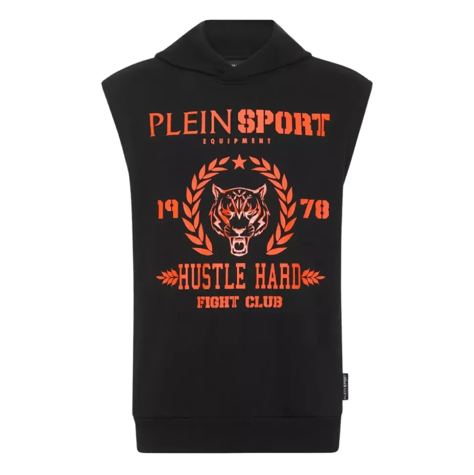 Sleeveless Hoodie Sweatshirt Tiger