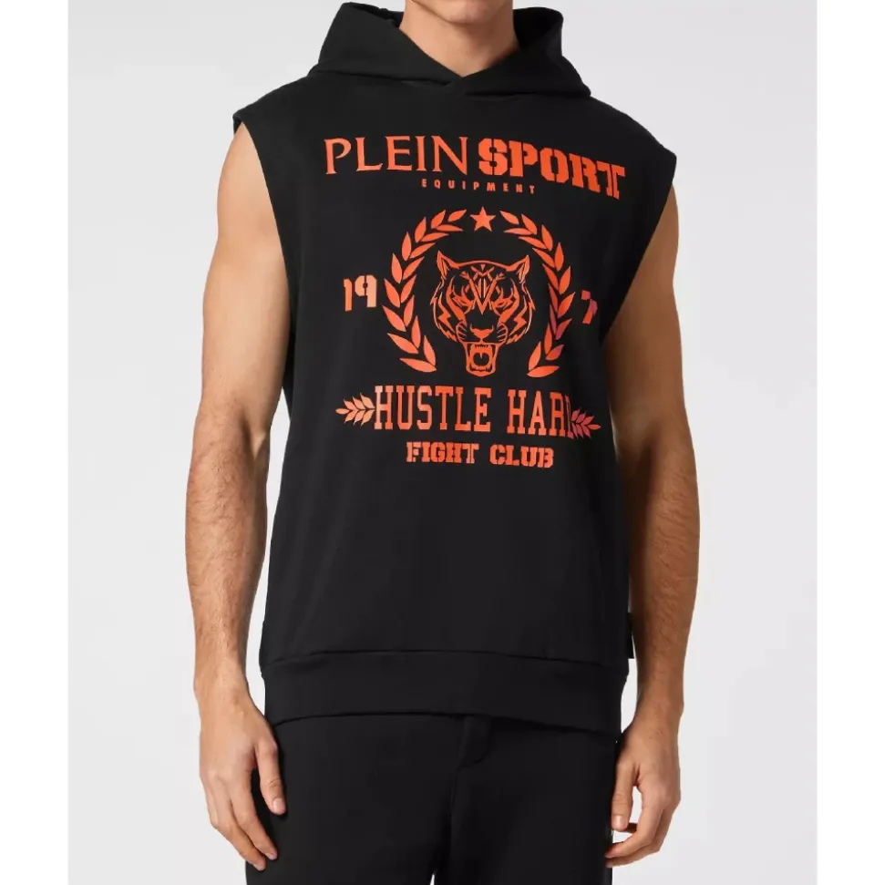Sleeveless Hoodie Sweatshirt Tiger