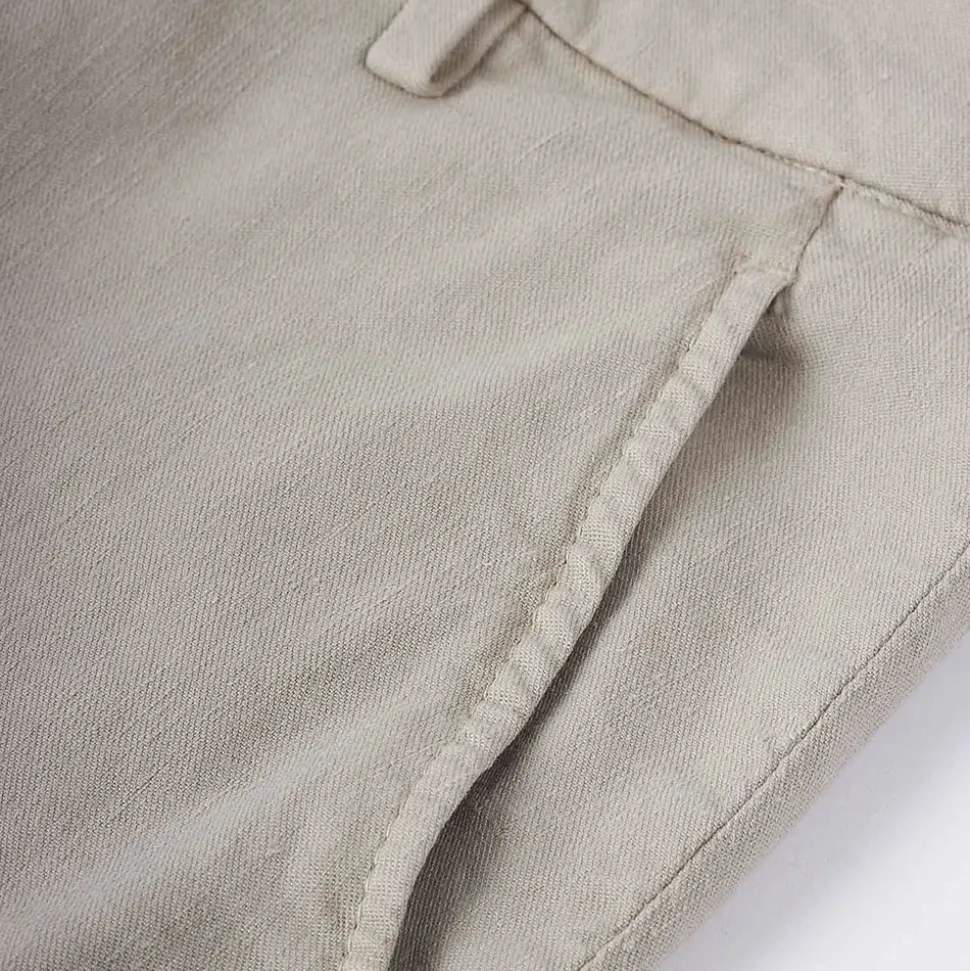 Slim-Fit Linen Blend Trousers