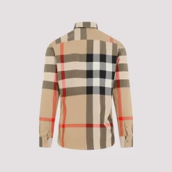 Slim Fit Rutete Bomullsskjorte
