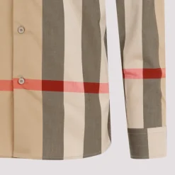 Slim Fit Rutete Bomullsskjorte