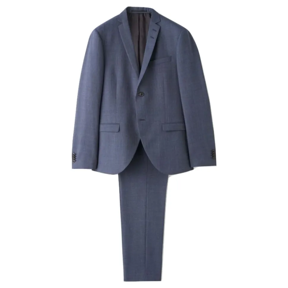 Slim-fit Sharkskin Wool Suit Dress