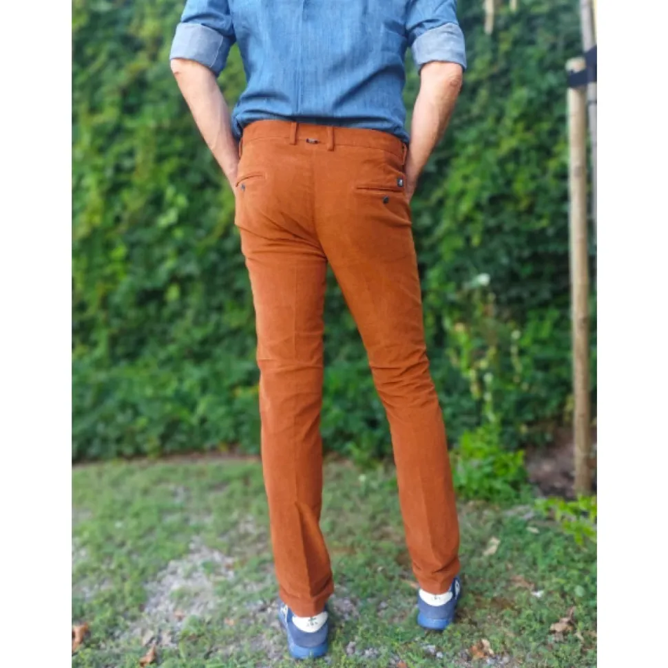 Slim Fit Velvet Cotton Chino Pants