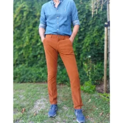 Slim Fit Velvet Cotton Chino Pants