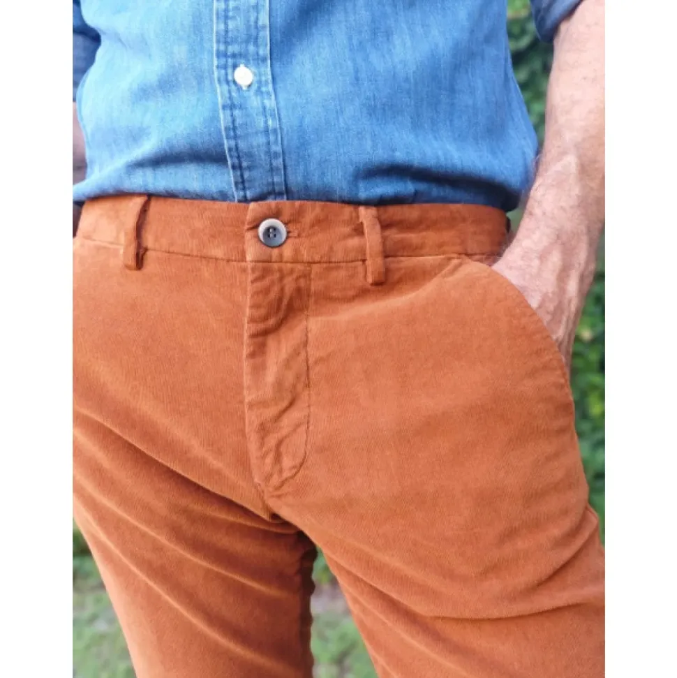Slim Fit Velvet Cotton Chino Pants