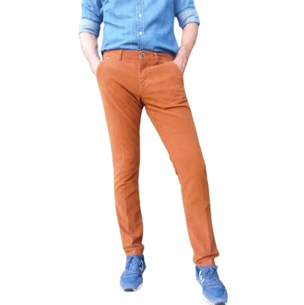 Slim Fit Velvet Cotton Chino Pants