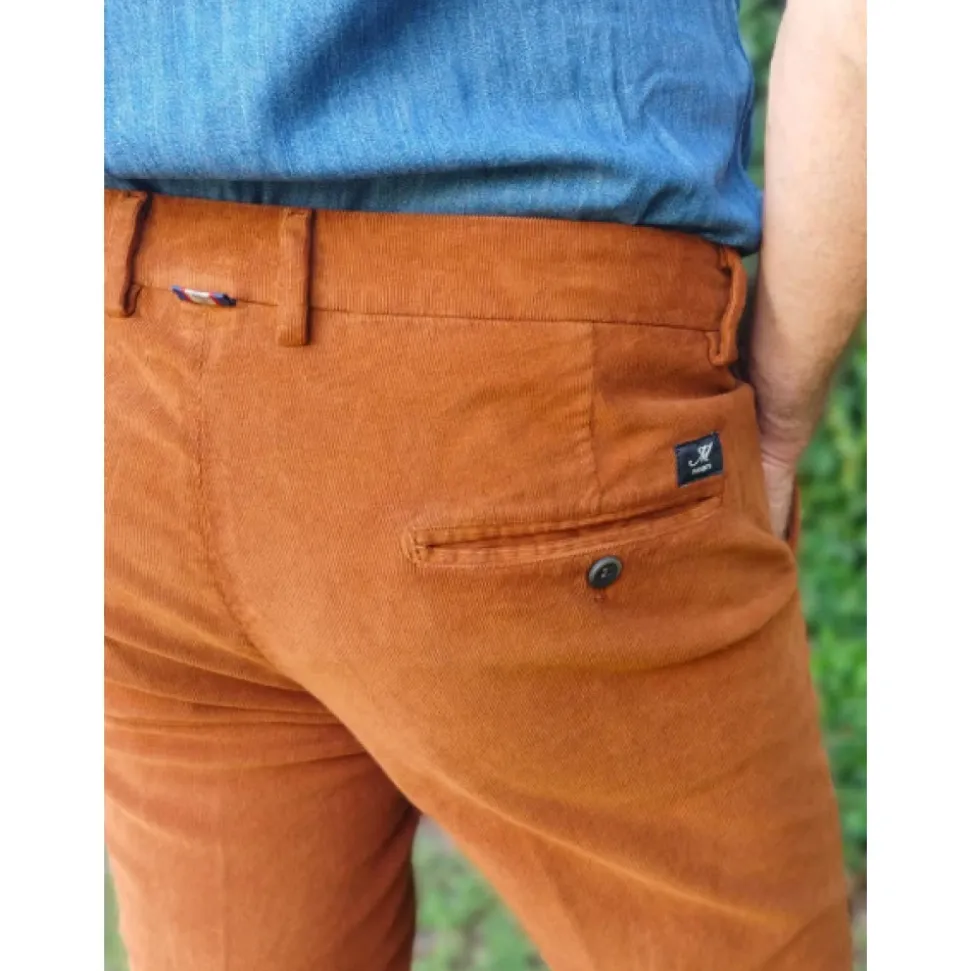 Slim Fit Velvet Cotton Chino Pants