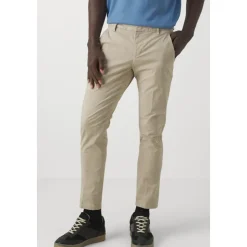 Slim Linen Trousers with Logo