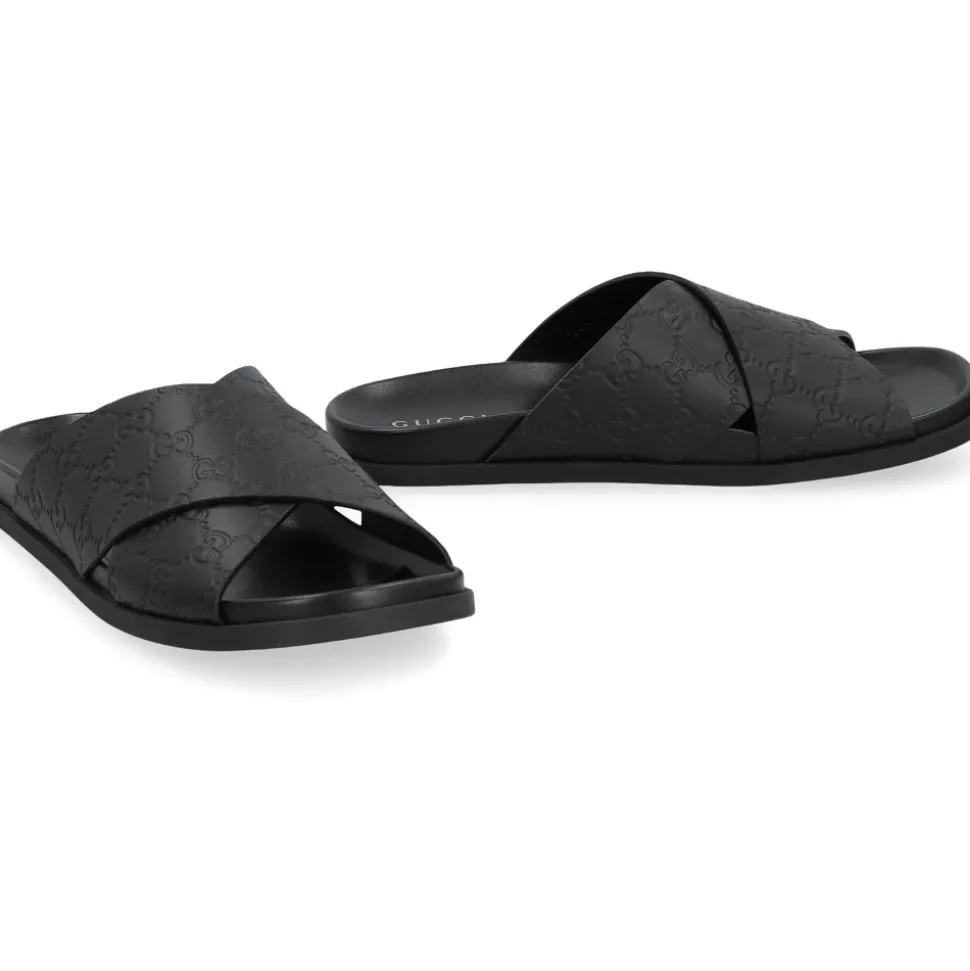 Slippers i skinn