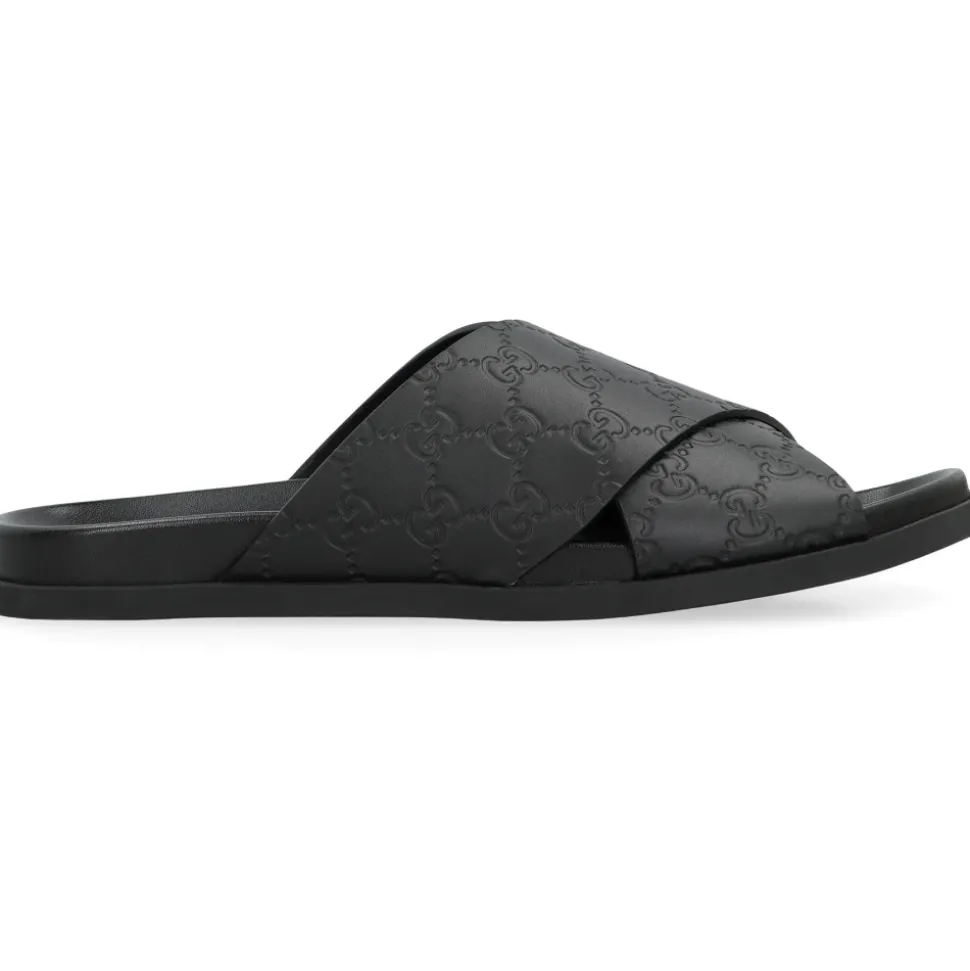 Slippers i skinn