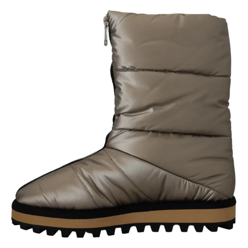 Sølv Vinter Mid Calf Støvler