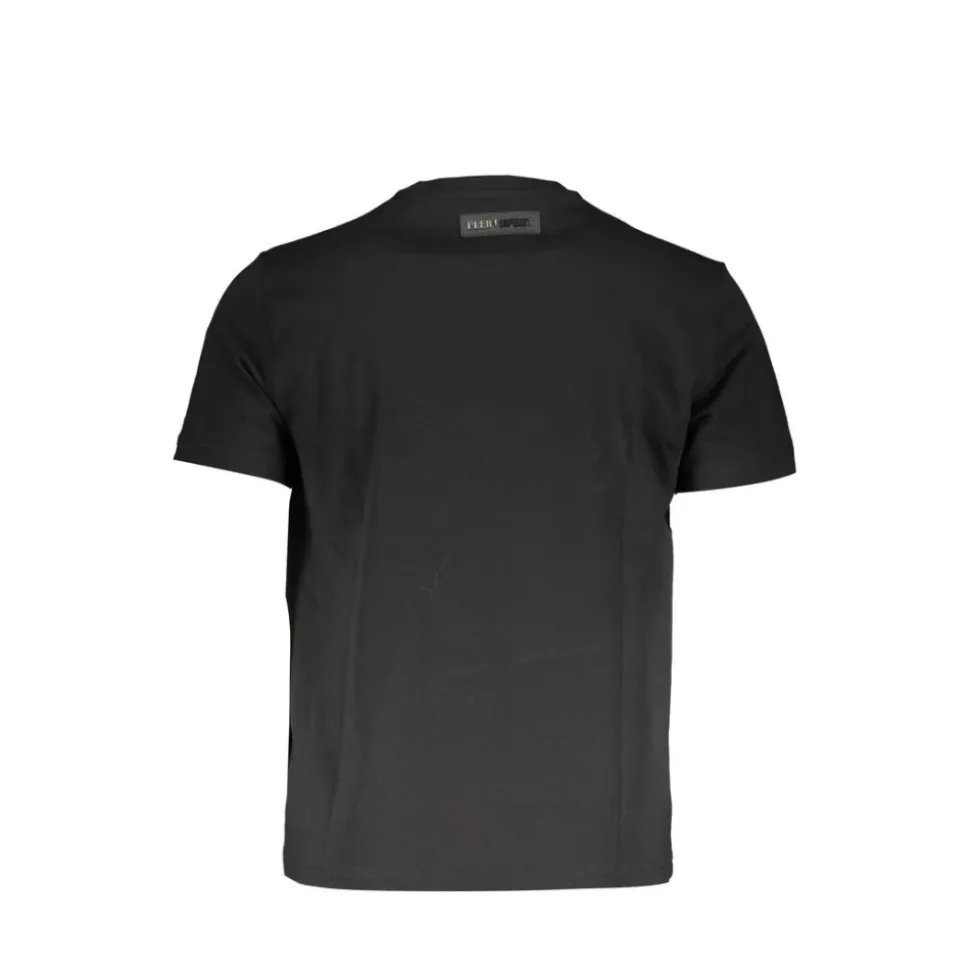 Sort Bomull Logo Print T-skjorte