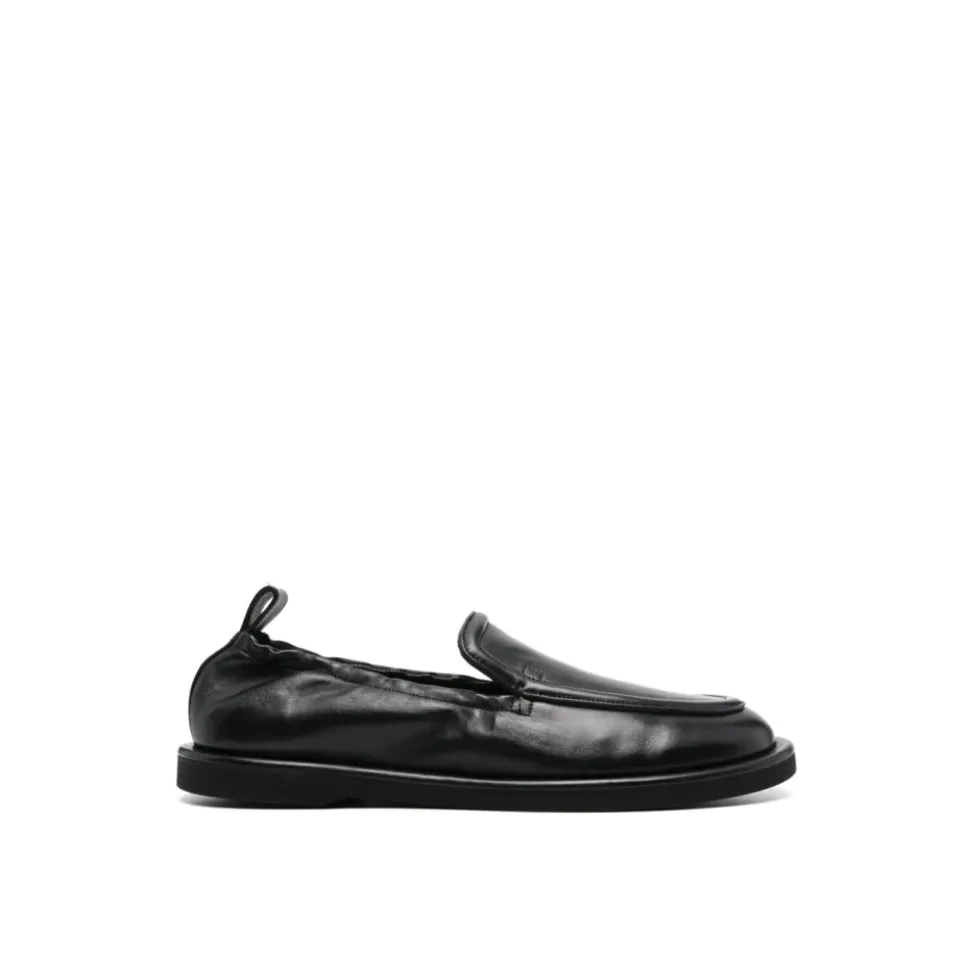 Sort Elastisk Bak Loafer Derby Sko