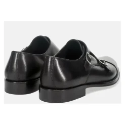 Sorte Monk Strap Skinn Sko