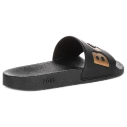 Sort Gull Slide Sandaler Menn